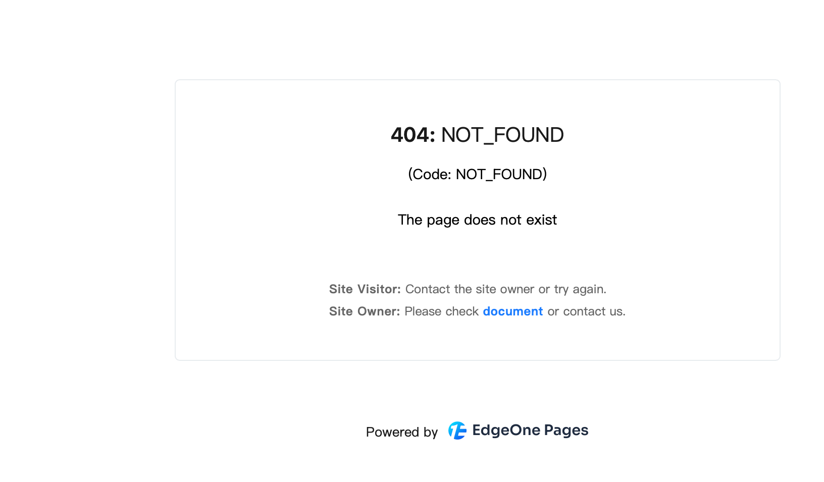 EdgeOne Pages 404 NOT_FOUND